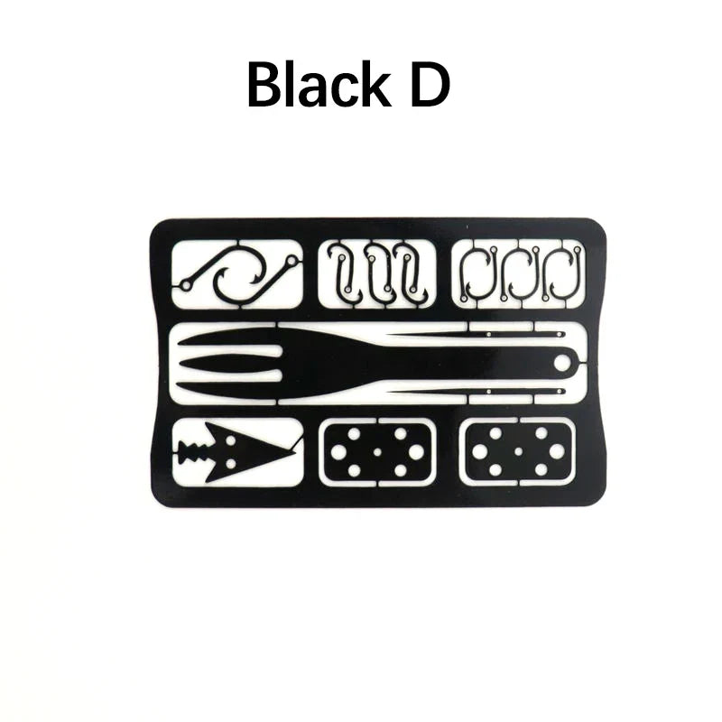 1/4PCS PSKOOK Survival Fishing Hook Card - Stainless Steel Multifunction Tool Card for Camping, Fishing & Outdoor Adventures