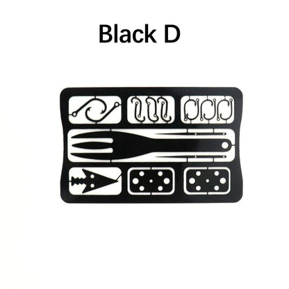 1/4PCS PSKOOK Survival Fishing Hook Card - Stainless Steel Multifunction Tool Card for Camping, Fishing & Outdoor Adventures