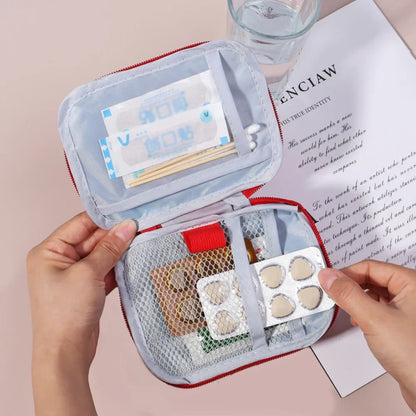 Portable Medicine Bag – Cute First Aid Kit Organizer, Medical Emergency Kit for Travel, Outdoor & Household Pill Storage