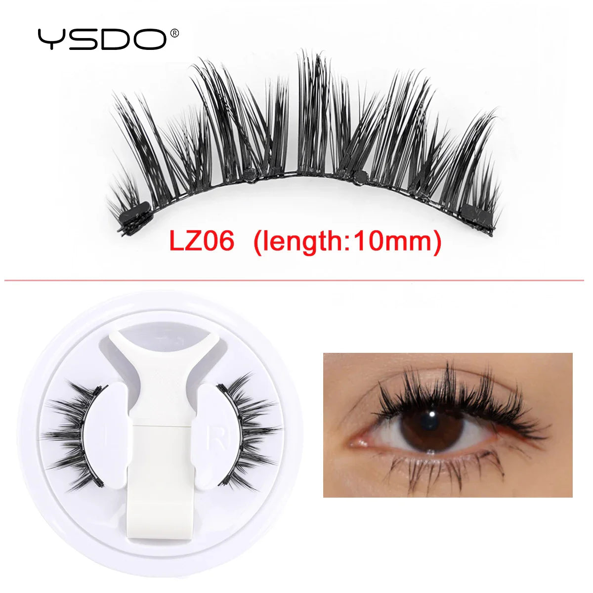 YSDO Winged Magnetic 3D Mink Eyelashes – Reusable Long-Lasting False Lashes, No Glue Needed with Tweezers for Makeup
