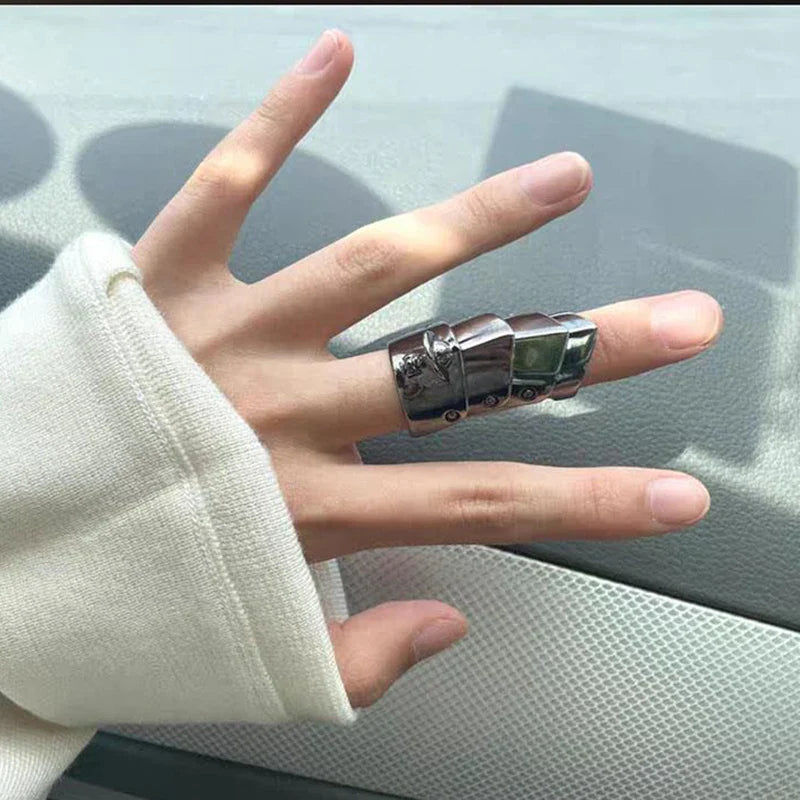 Anime Oosaki Nana Cosplay Metal Armor Ring - Rock Punk Style Movable Joint Rings, Unisex Fashion Jewelry Gift Accessories