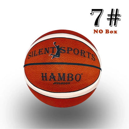 Silent Indoor Basketball – Airless Foam Dribbling Ball, Size 7/6/5 with Grooved Quiet Training Design