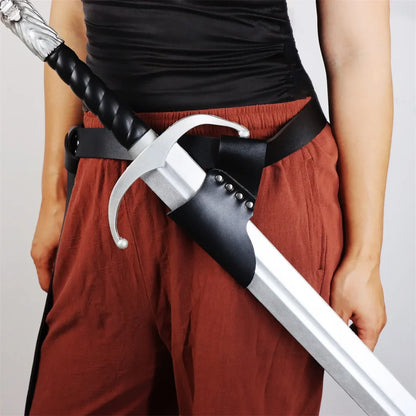 Medieval Leather Scabbard - Viking Knight Sword Holder for Renaissance Cosplay, Halloween & Stage Performance