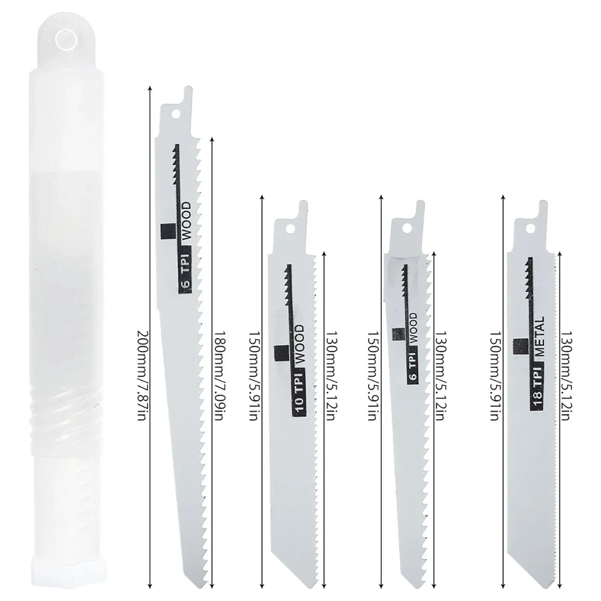 10PCS Reciprocating Saw Blades - Multi Material Cutting Set for Wood Metal Plastic Pipe and Power Tools
