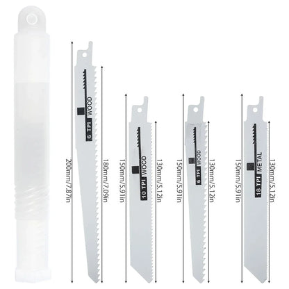 10PCS Reciprocating Saw Blades - Multi Material Cutting Set for Wood Metal Plastic Pipe and Power Tools