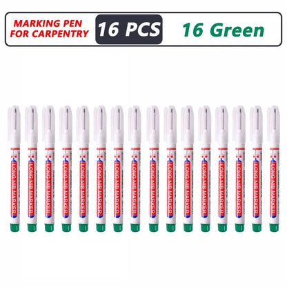 20mm Deep Hole Marker Pen Tips - Long Nib Waterproof Markers for Metal, Woodworking & Bathroom Decoration