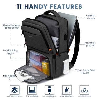 Insulated Lunch Backpack - Large Capacity Waterproof Cooler Bag for Picnic, Camping, Travel & Outdoor Activities