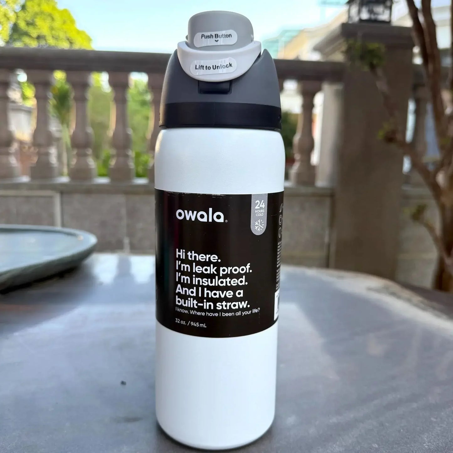 32oz Insulated Stainless Steel Water Bottle with Straw – BPA-Free Sports Bottle, Perfect for Travel