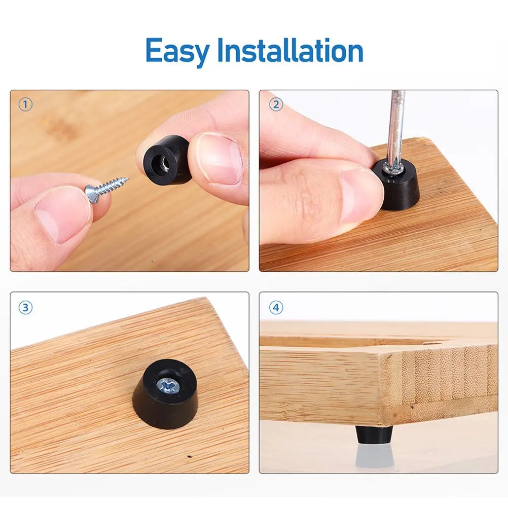 8/80pcs Rubber Furniture Pads - Non-Slip Floor Protectors & Chair Leg Bumper Gaskets for Tables and Cutting Boards