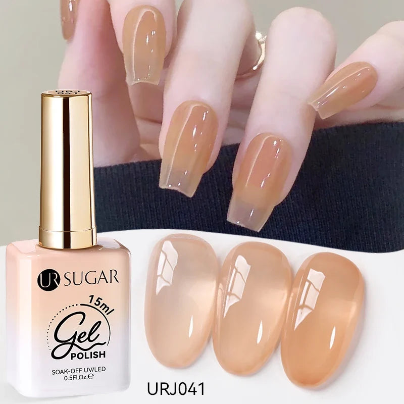 UR SUGAR 15ml Jelly Gel Polish - Milky White Translucent UV Soak Off Nail Art Varnish
