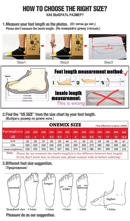 ONEMIX 2024 New Sneakers – Heavyweight Buffer Running Shoes for Men, Non-Slip, Breathable, Lightweight Outdoor Sport Shoes