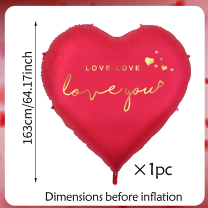 Oversized 63-Inch “Love You” Aluminum Foil Balloon – Romantic Valentine’s, Wedding, Anniversary & Birthday Party Decoration