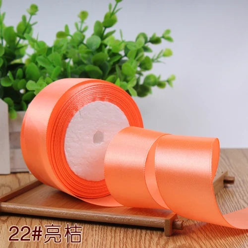 Silk Satin Ribbon Roll - 22M Craft Ribbon for DIY Bows Gift Wrapping Wedding Party Decorations in 6mm to 50mm Sizes