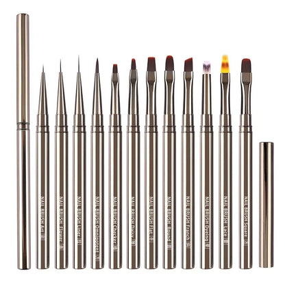 Nail Art Liner Brushes – Striping & Drawing Pens for Elongated Lines, 6–25mm Professional Manicure Design Tools