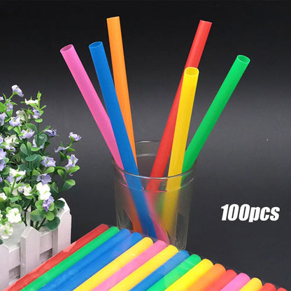 100pcs Thick Milkshake Straws - 210x11mm Boba Tea Smoothie Straws for Drinks, Cafes & Bar Beverage Accessories