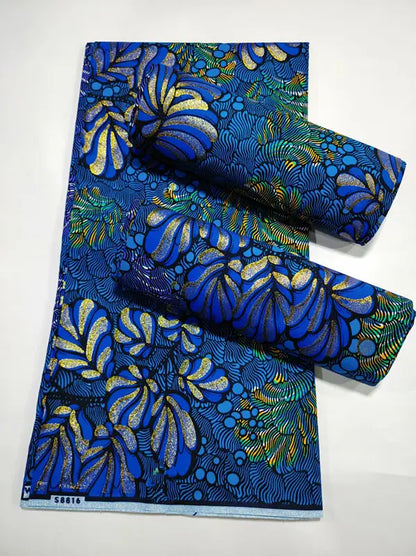 African Real Wax Print Fabric - 6 Yards 100% Cotton Ghana Ankara Loincloth Material