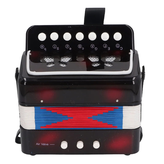 Kids Beginner Button Accordion - 2 Bass Educational Musical Instrument with Belt for Practice