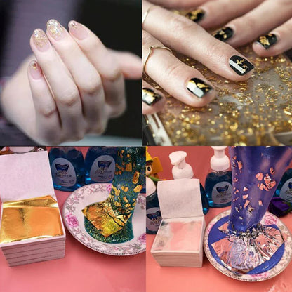 100-200 Sheets Imitation Gold Foil Paper – Gilding DIY Epoxy Resin Jewelry Making & Craft Decoration