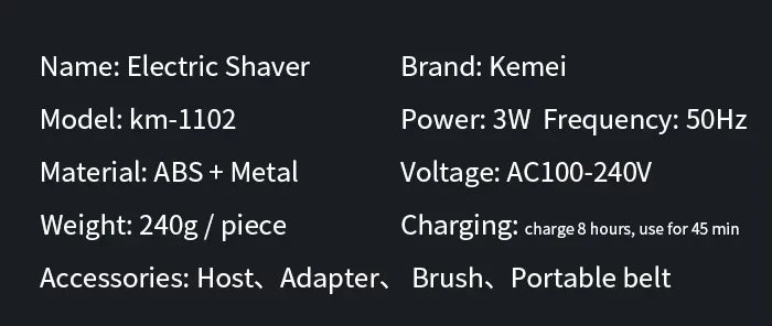 Kemei Professional Hair Clipper Kit – KM-2296, KM-2299, KM-1102 Electric Shaver & Cordless Trimmer for Men’s Hair Cutting