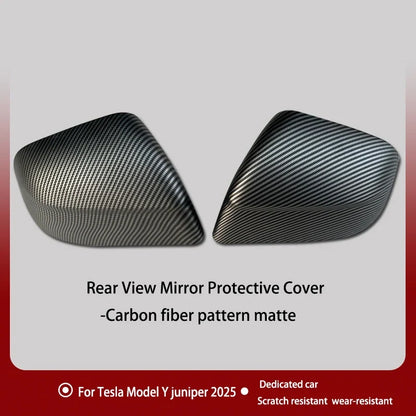 Carbon Fiber Side Mirror Covers - Tesla Model Y Juniper 2025 ABS Rearview Mirror Exterior Accessories