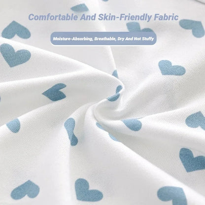 5 Pcs Women’s Soft Briefs Set - Heart Plaid Print Breathable Panties for Comfortable Everyday Intimates