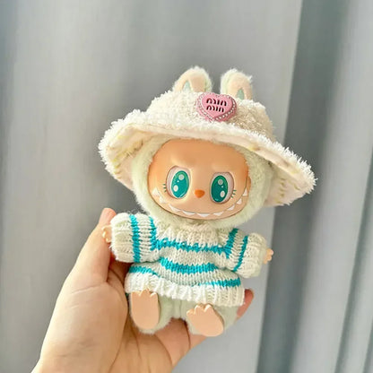 17cm Labubu Doll Clothes Set – Kpop EXO Labubu Idol V1 V2 Skirt & Sweater Outfit, Clothing Gift