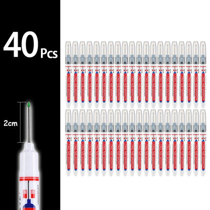 2cm Waterproof Deep Hole Marker Pen - Long Head Carpenter Markers for Metal Woodworking Tools 4-80pcs