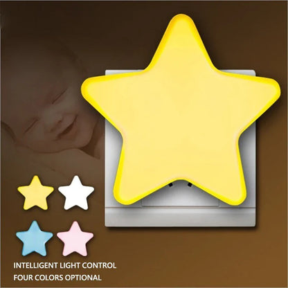 LED Star Night Light – EU/US Plug Night Lamp for Bedroom, Baby Room, Living Room & Home Decoration Lighting