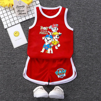 PAW Patrol Kids Soccer Jersey Set - Colorful Sleeveless Sportswear Training Outfit