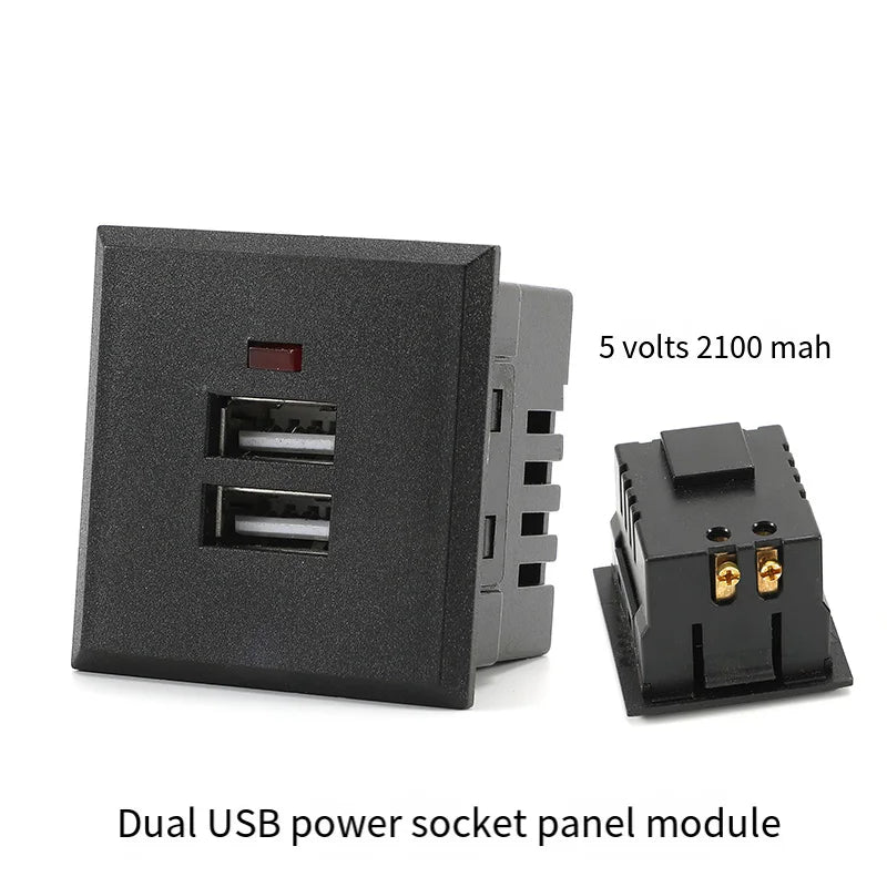 86 Panel Power Box Module - D Type 1/2/3/4 Hole Brushed Matte Blank Plate for XLR HDMI USB BNC VGA RJ45 Connections