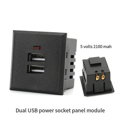 86 Panel Power Box Module - D Type 1/2/3/4 Hole Brushed Matte Blank Plate for XLR HDMI USB BNC VGA RJ45 Connections