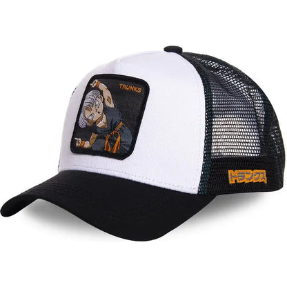 Dragon Ball Son Goku Cap - Embroidered Hip Hop Trucker Mesh Hat Adjustable Summer Travel Sun Visor for Men