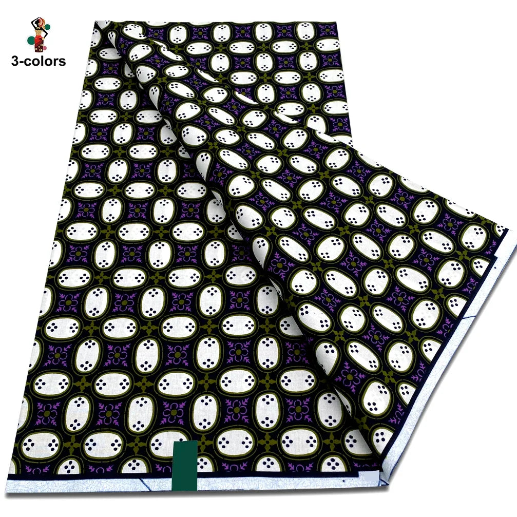 Newest African Ankara Wax Fabric - 100% Cotton Soft Dutch Hollandais Pagne Print for Dresses & Sewing