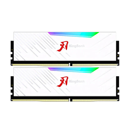 KingBank DDR5 RGB White Memory – 16GBx2/32GB 6800MHz Hynix A-Die UDIMM Dual Channel for Desktop PC