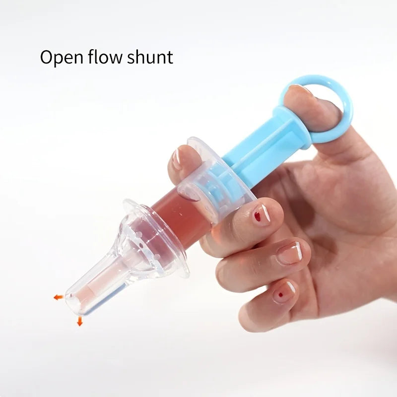 Baby Pacifier Feeder with Liquid Medicine Dispenser - Silicone Needle Design for Safety - Includes 20ml Measuring Cup