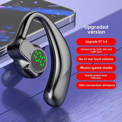 Wireless Bluetooth 5.4 Ear Hook Headphones - HD Call Noise Cancelling Headset with Microphone for Driving