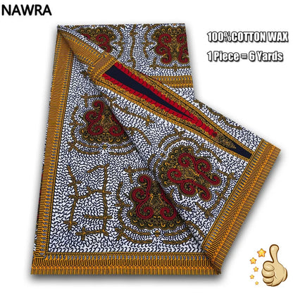 Original 100% Cotton African Wax Print Fabric - Soft Ankara Batik DIY Pagne