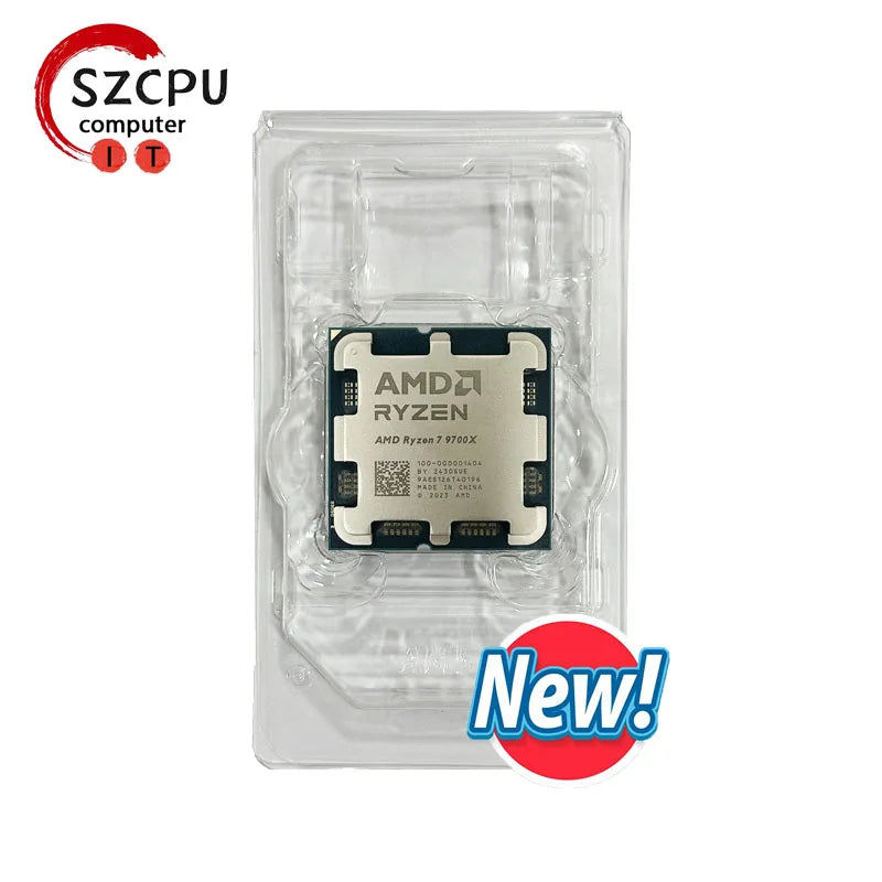 AMD Ryzen 7 9700X Processor - 8-Core, 16-Thread, 5.5GHz, 40MB Game Cache, 4NM, 65W TDP, Socket AM5, Zen 5 Gaming CPU (No Fan)
