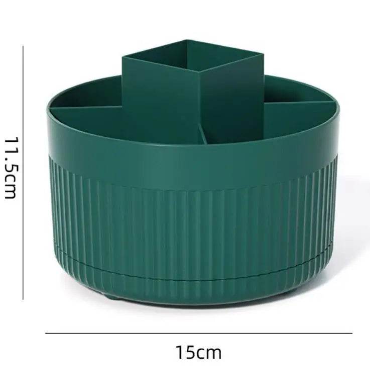 360° Rotating Makeup Brush Holder - Desktop Cosmetic Storage Shelf for Brushes, Lipsticks & Pens