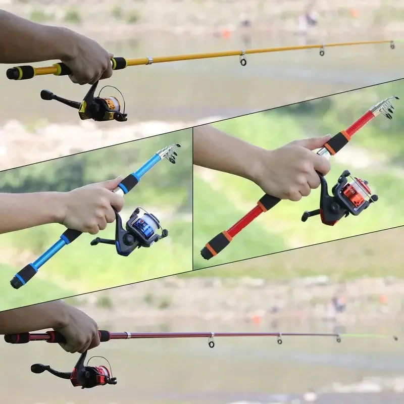 Telescopic Fishing Pole Set - Spinning Rod & Reel Combo with Baits, Hooks & Travel Kit