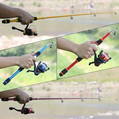 Telescopic Fishing Pole Set - Spinning Rod & Reel Combo with Baits, Hooks & Travel Kit
