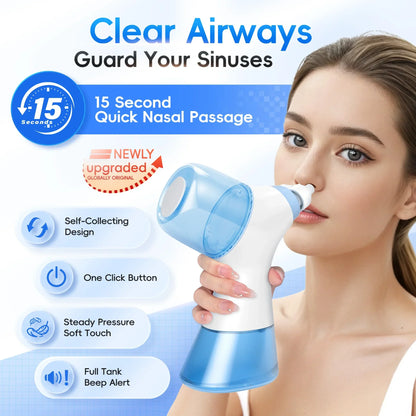 Nasal Irrigation System Sinus Rinse Machine – Water Tank & Waste Collection Nose Cleaner for Sinus Care, Allergy Relief & Deep Nasal Cleaning