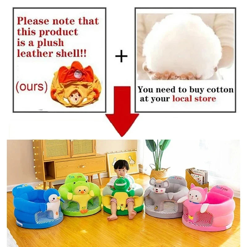 Cute Baby Sofa Support Seat Cover - Plush Toddler Learning Chair for Sitting, Feeding & Comfortable Baby Nest Cushion