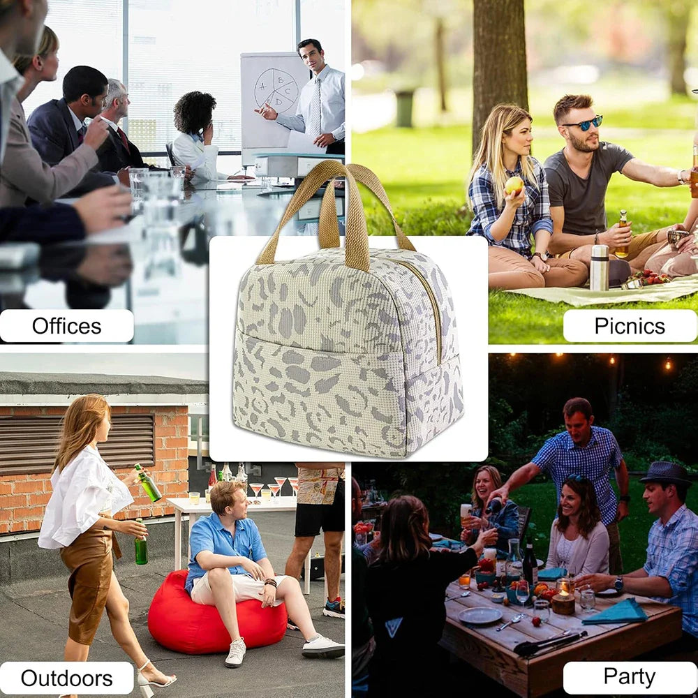 Ink Pattern Insulated Lunch Bag – Bento Box Picnic & Travel Cooler Tote