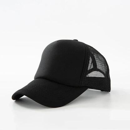 Custom Logo Trucker Hat - Adjustable Polyester Mesh Baseball Cap for Men & Women