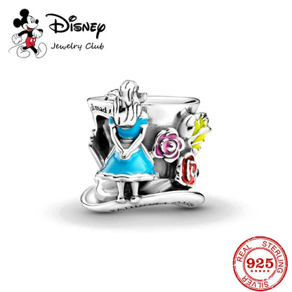 New 925 Sterling Silver Mickey Minnie Vinnie Charm – Beaded Fit for Original Pendant Bracelet, DIY Ladies Jewelry