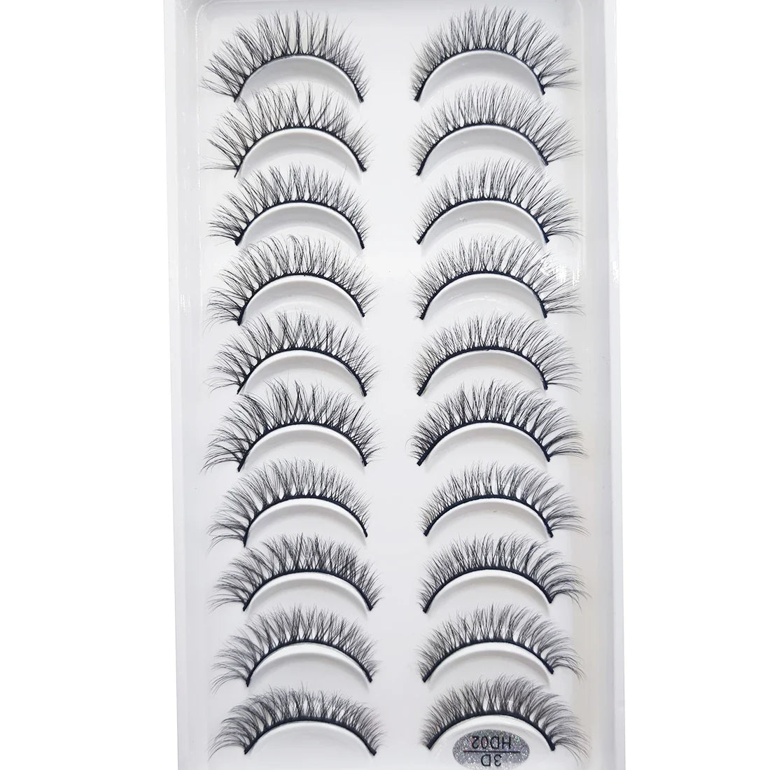 10 Pairs 3D Mink False Eyelashes – Soft Natural Cross Messy Dense Lash Extensions Makeup