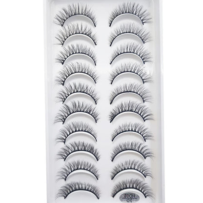 10 Pairs 3D Mink False Eyelashes – Soft Natural Cross Messy Dense Lash Extensions Makeup