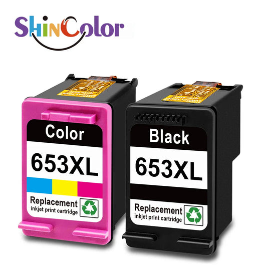 ShinColor 653XL Black Ink Cartridge – Premium Remanufactured Replacement Ink for HP DeskJet Ink Advantage 1275 & 6475 Printers