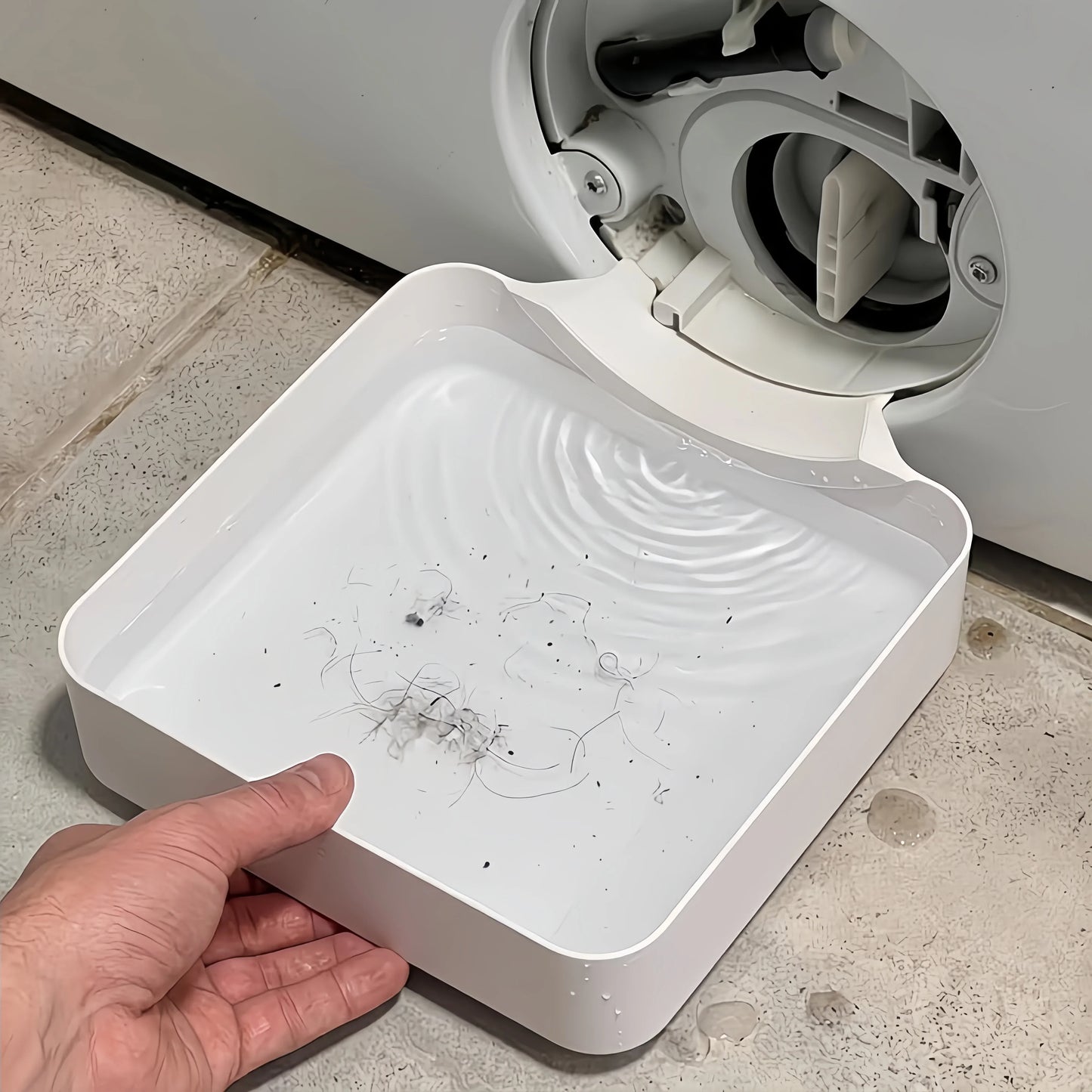 Washing Machine Drain Water Collection Tray - No Overflow Lint & Debris Filter Drip Box